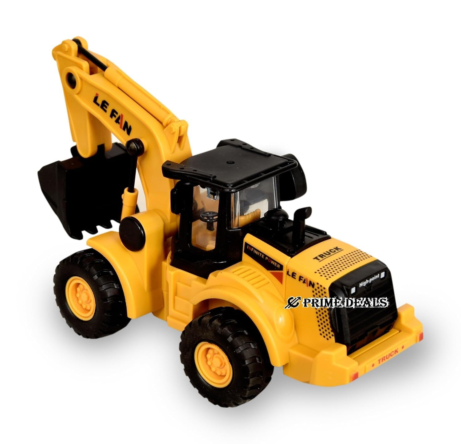 TEC TAVAKKAL Construction Realistic 2 in 1 Excavator Bulldozer Truck for Kids, Construction Toys Engineer Vehicle Pushdozer Toy Truck Machine (Excavator Toy 168-54), Yellow & Black