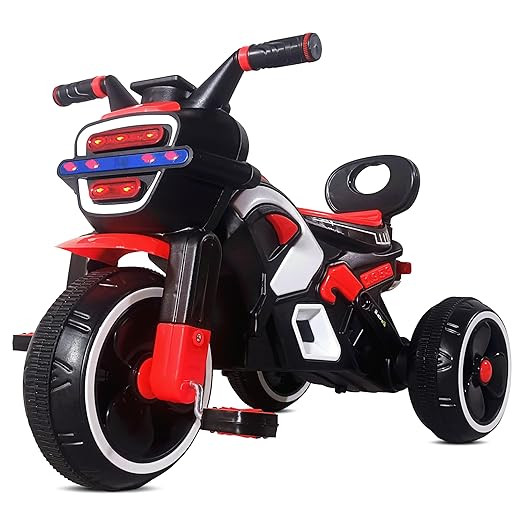 Kidsmate Ranger Bike Pedal Tricycles for Kids 1 to 3 Years| Kids Cycle with Musical Horn, Lights, EVA Wheels & Push Handle | Baby Cycle | Fun Outdoor Cycle for Kids for 2 Years | Black/Red