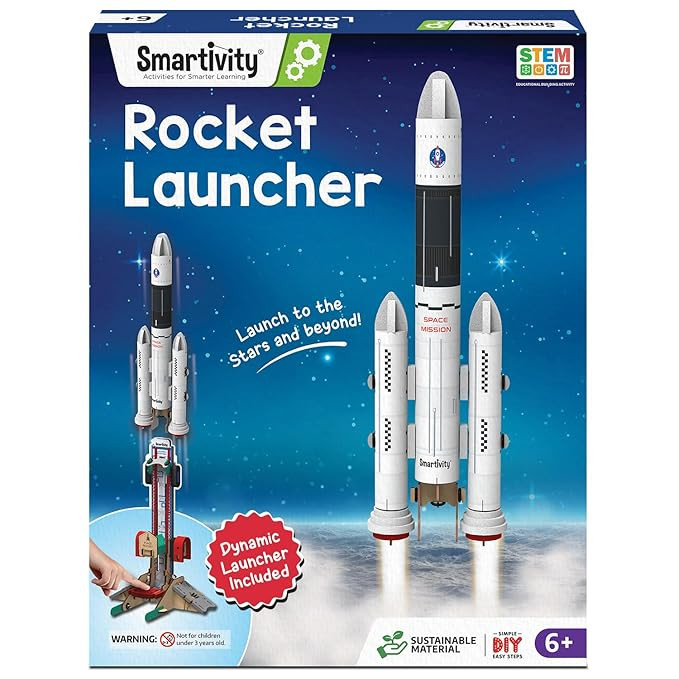 Smartivity Rocket Launcher Kit for Kids 6-7-8-9-10-11-12 Years Old | Build Your Own Rocket and Launcher | Birthday Gifts for Boys & Girls | DIY STEM Science Toy for Kids 6-12 Years