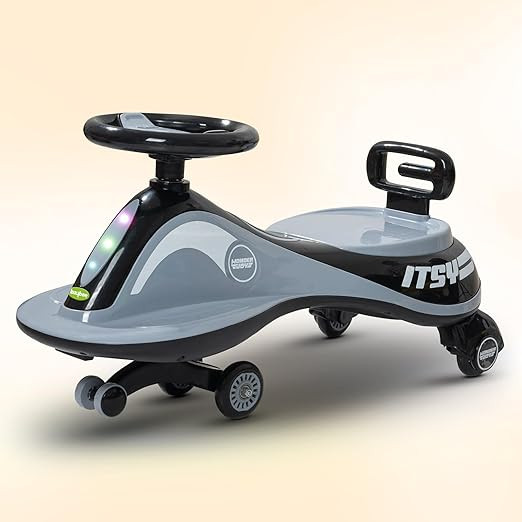 Baybee Pluto Baby Swing Cars for Kids | Push Ride on Toy Kids Car with Led Lights, Scratch Free PP Wheels & Music | Twister Ride on Baby Car | Magic Car for Kids 3 to 8 Years Boy Girl (Black)