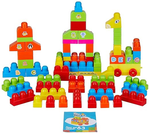 Jam & Honey | Mega Building Blocks for Kids | Creative Construction (100 Pcs) | Large Sized Blocks - Safe and Easy to Hold, Multicolor